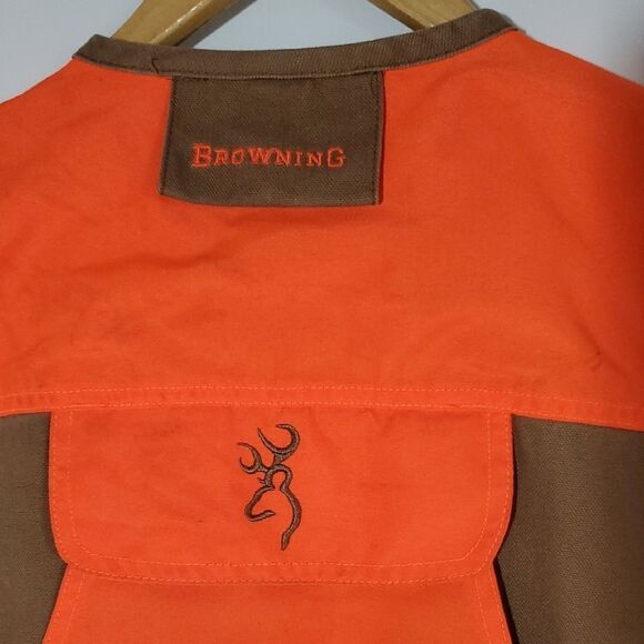 Browning Upland Vest Blaze Orange and Tan Pheasant Hunting Vest Men's S - Picture 8 of 14